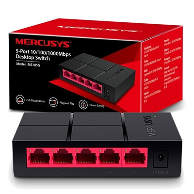 Mercusys MS105G 5-Port Gigabit Ethernet Switch - Unmanaged Mercusys MS105G 5-Port Gigabit Ethernet Switch - Unmanaged